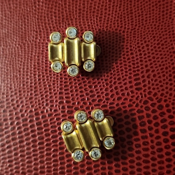 Nina Ricci signed clip-on Rhinestone earrings. Vintage - Picture 4 of 6
